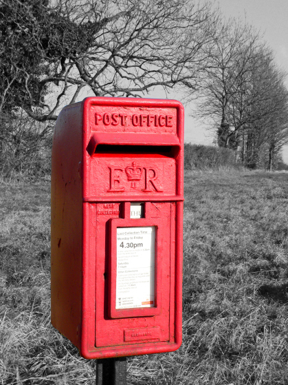 A post box in a field
