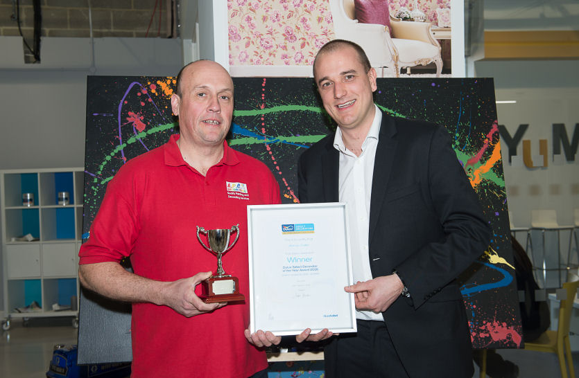 Adrian accepting his Dulux Select Decorator Category Winner award in early 2016